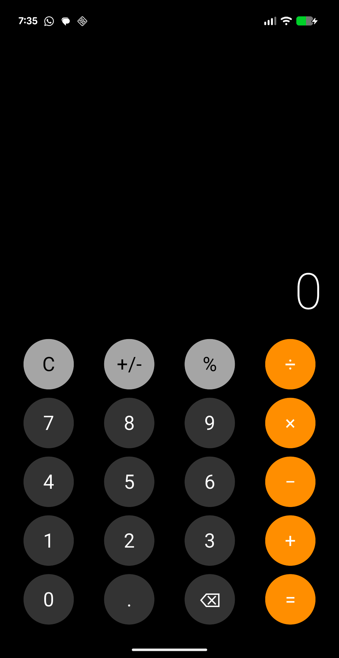 Camouflage mode showing a calculator